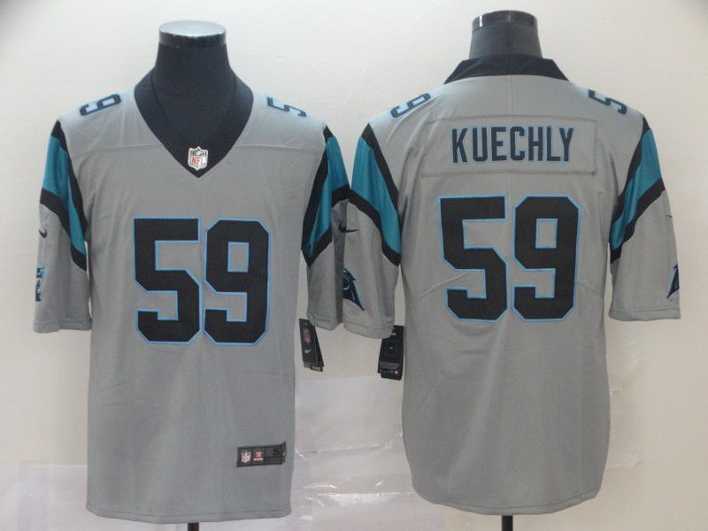Men Carolina Panthers #59 Kuechly 2019 Vapor Untouchable Nike Gray Inverted Legend NFL Jerseys->oakland raiders->NFL Jersey
